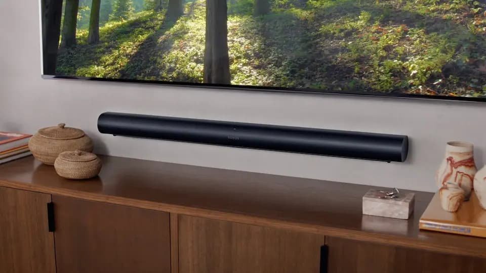 a tv on a cabinet