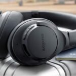 a pair of black headphones