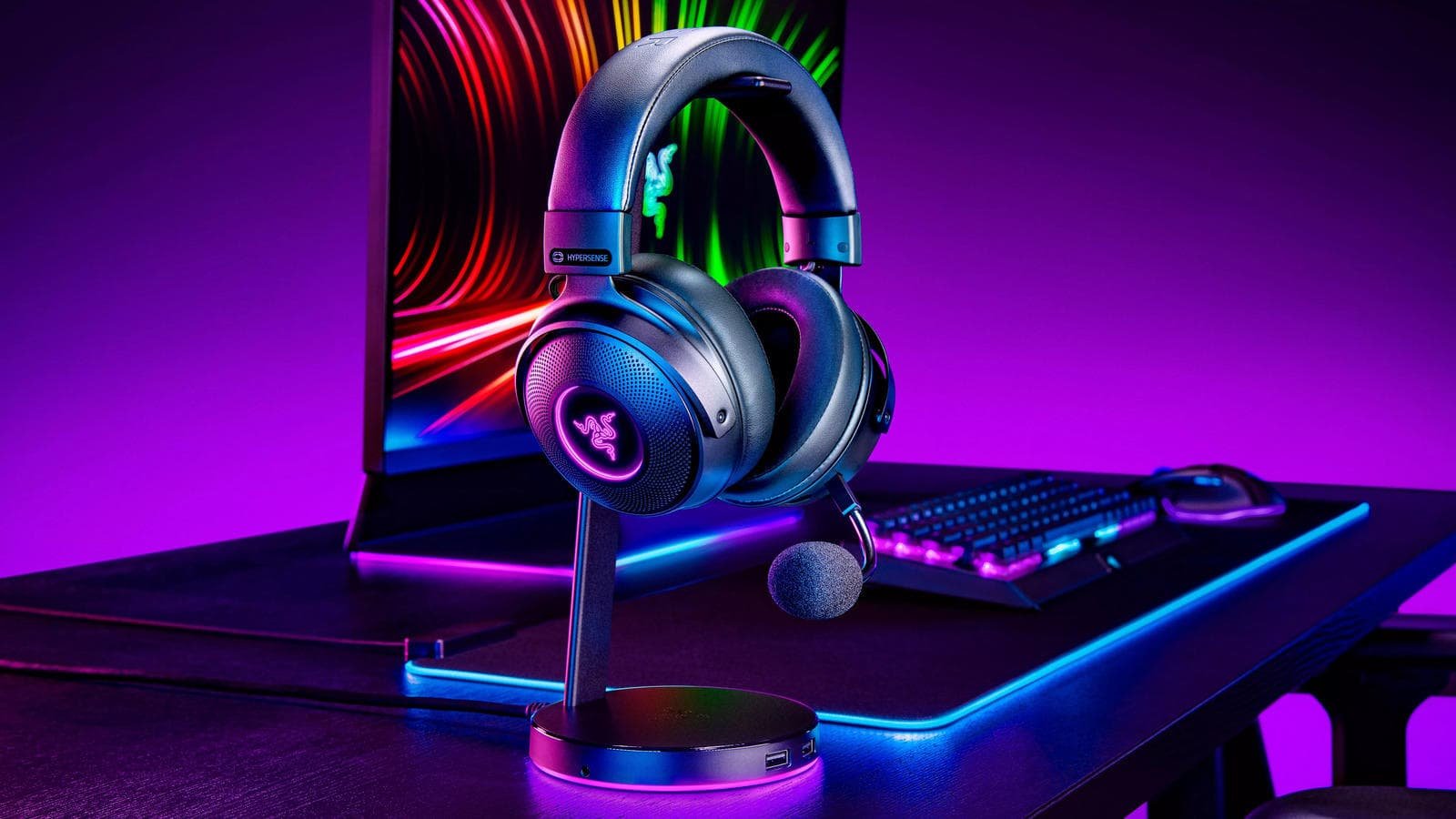 a headphones on a stand